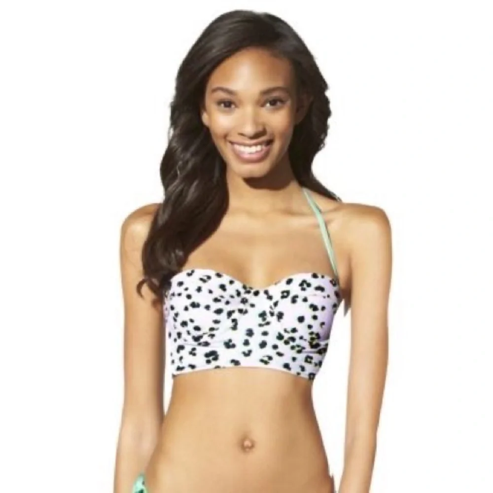 NEW Xhilaration reversible animal print bikini top